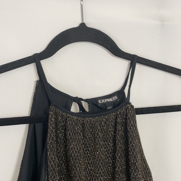 Express Women’s Gold Woven Sleeveless Strap Top - Picture 4 of 9